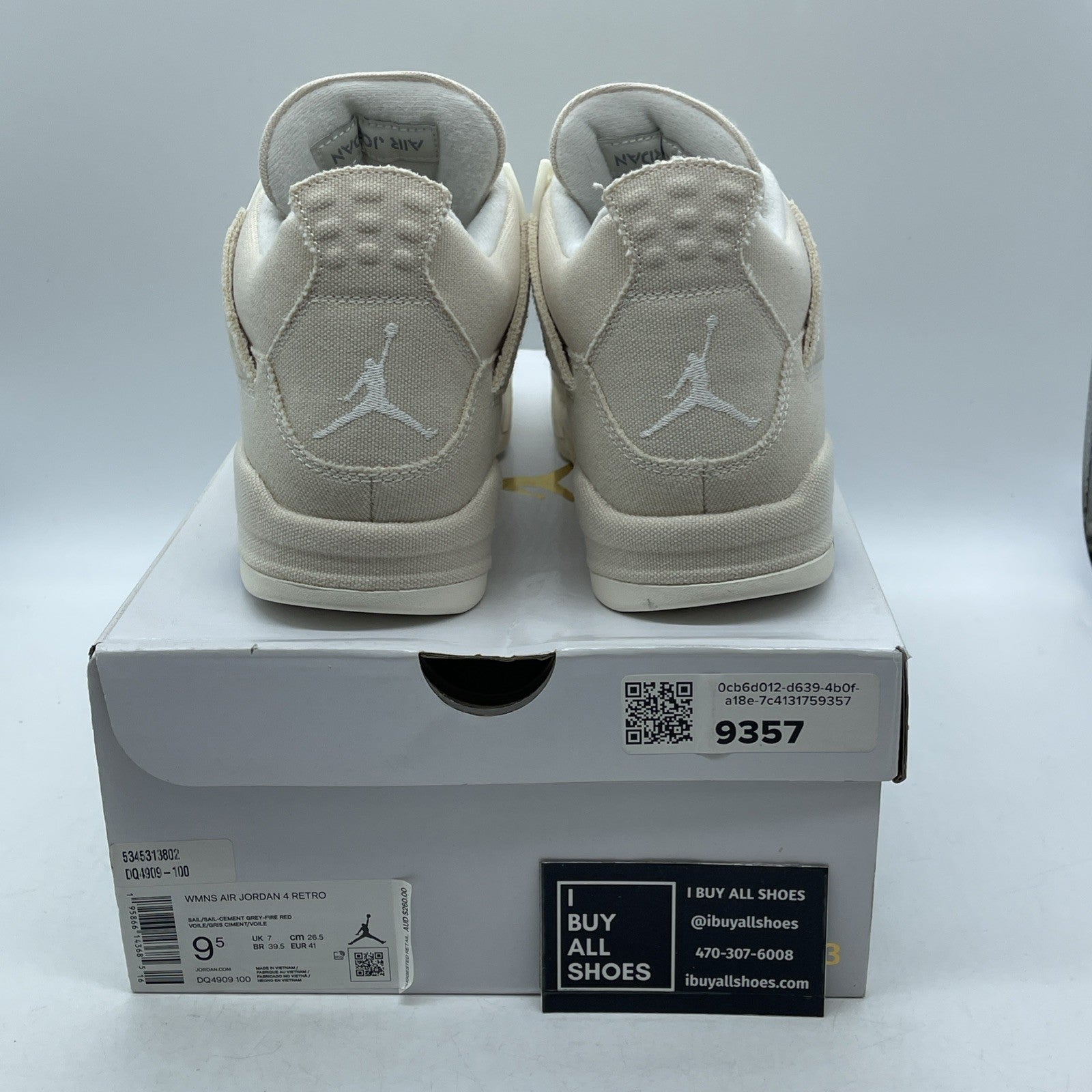 Size 9.5W - Air Jordan 4 Retro Blank Canvas  (DQ4909-100)