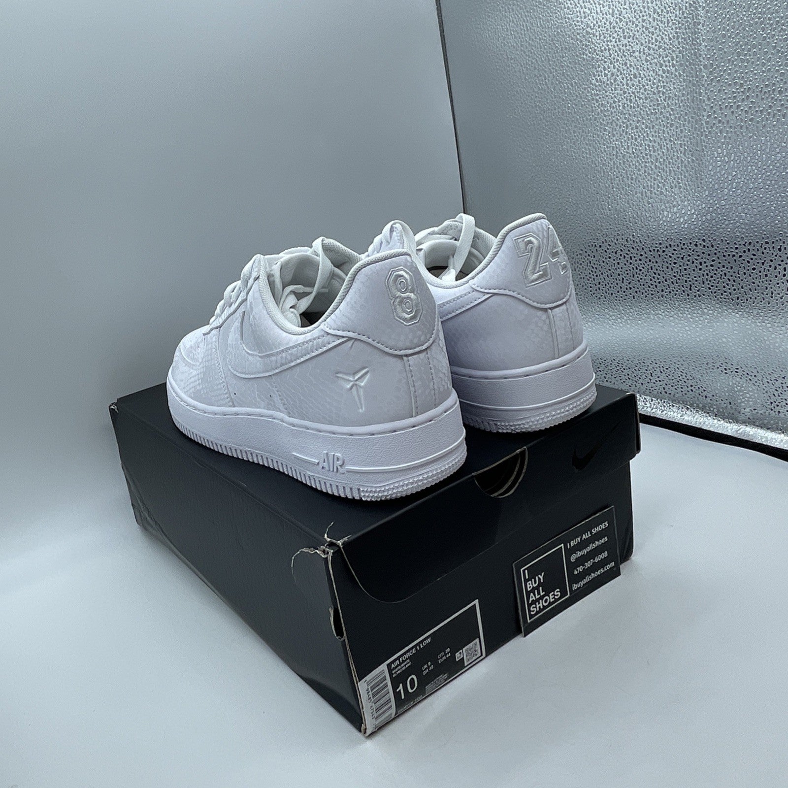Size 10 - Nike Kobe Bryant x Air Force 1 Low Forever White (IB0018-100)