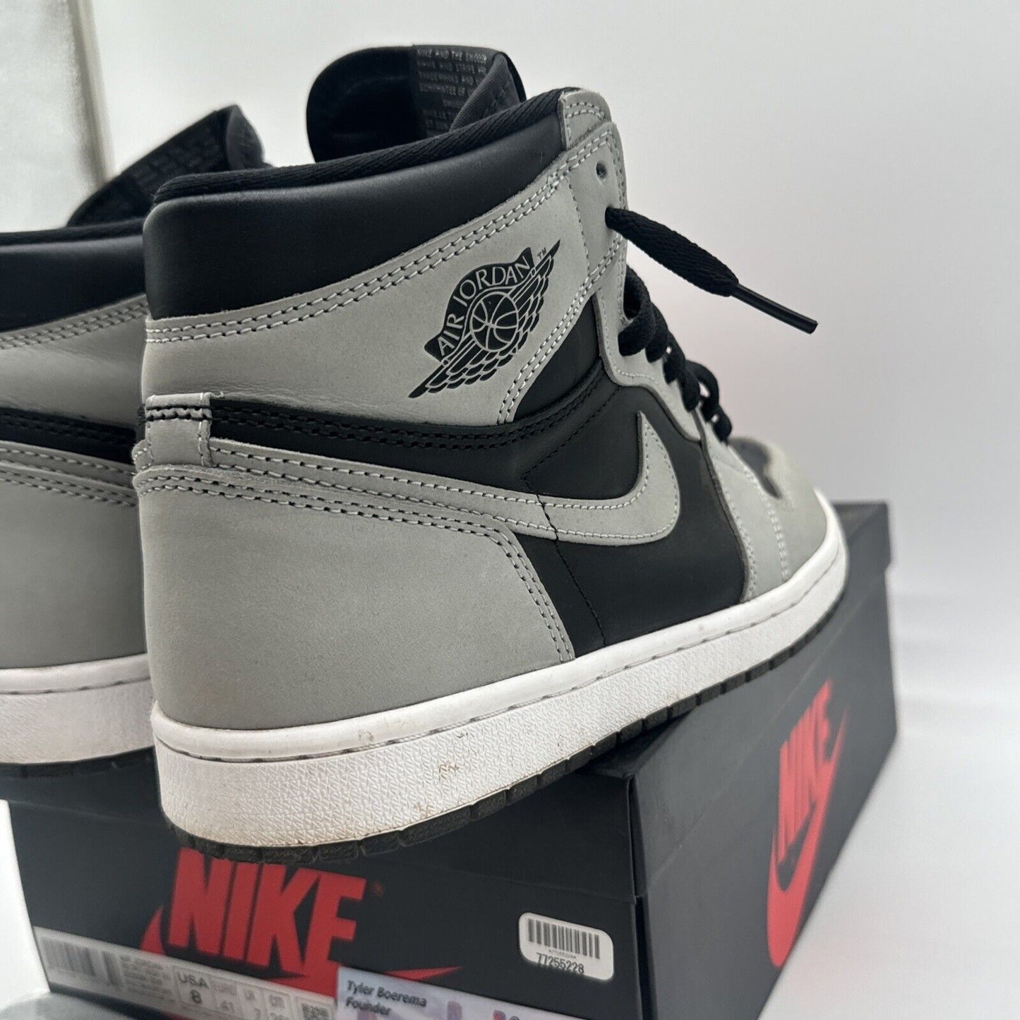 Size 8 - Jordan 1 Retro OG High Shadow 2.0 Grey White Black Leather And Suede