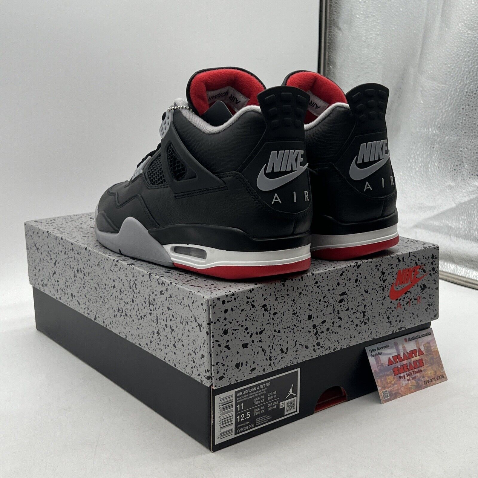 Size 11 - Air Jordan 4 Retro Bred Reimagined Red Grey Leather (FV5029-006)