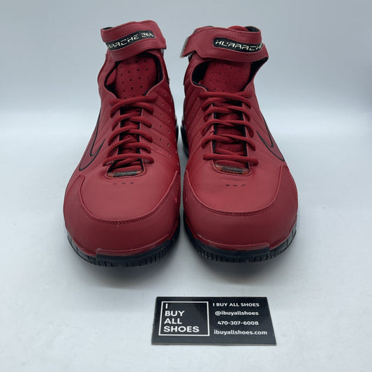 Size 13 - Nike Air Zoom Huarache 2k4 Varsity Red Black Leather (511425 661)