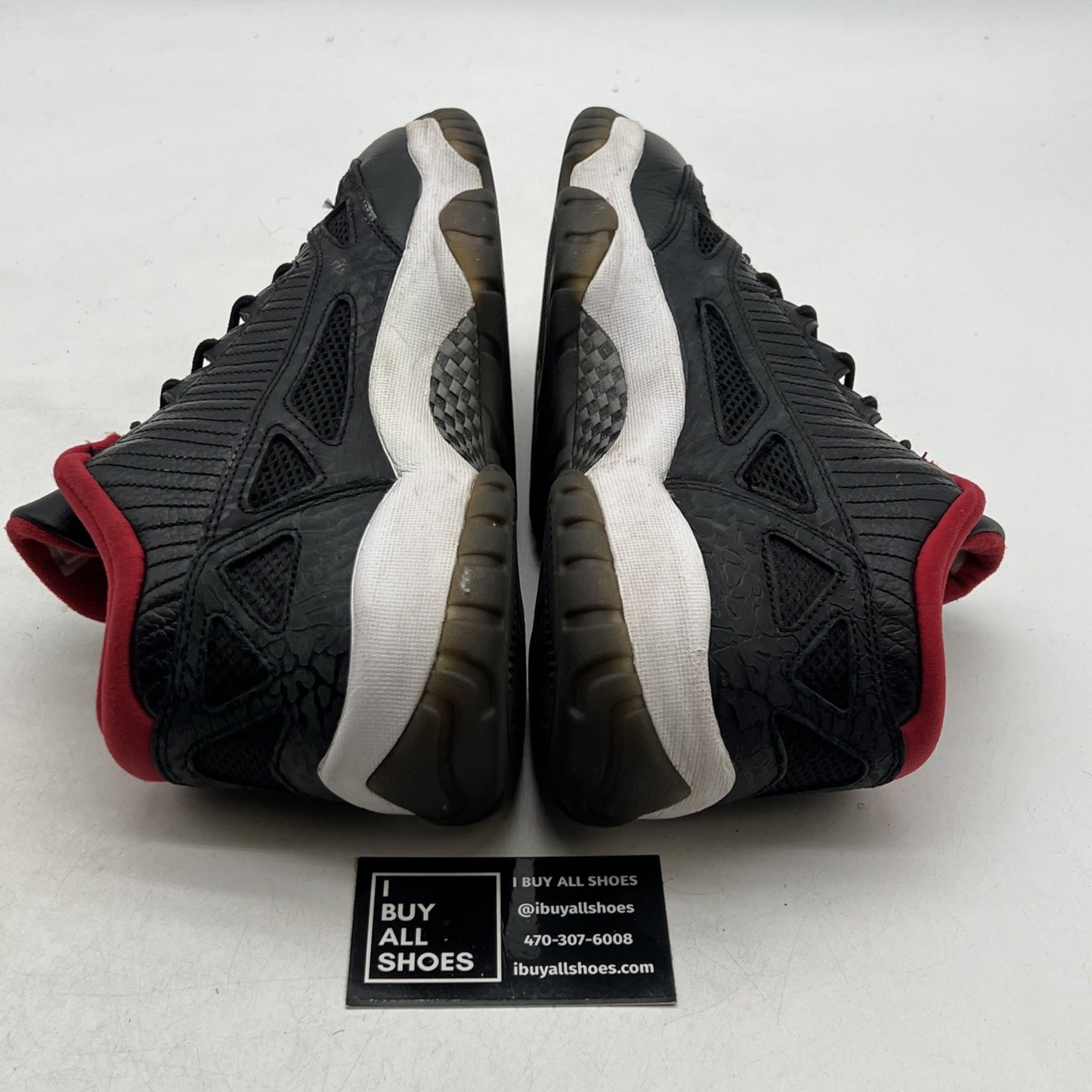 Size 9 - Air Jordan 11 Retro IE 2011 Low Black Charcoal Red (306008-001)