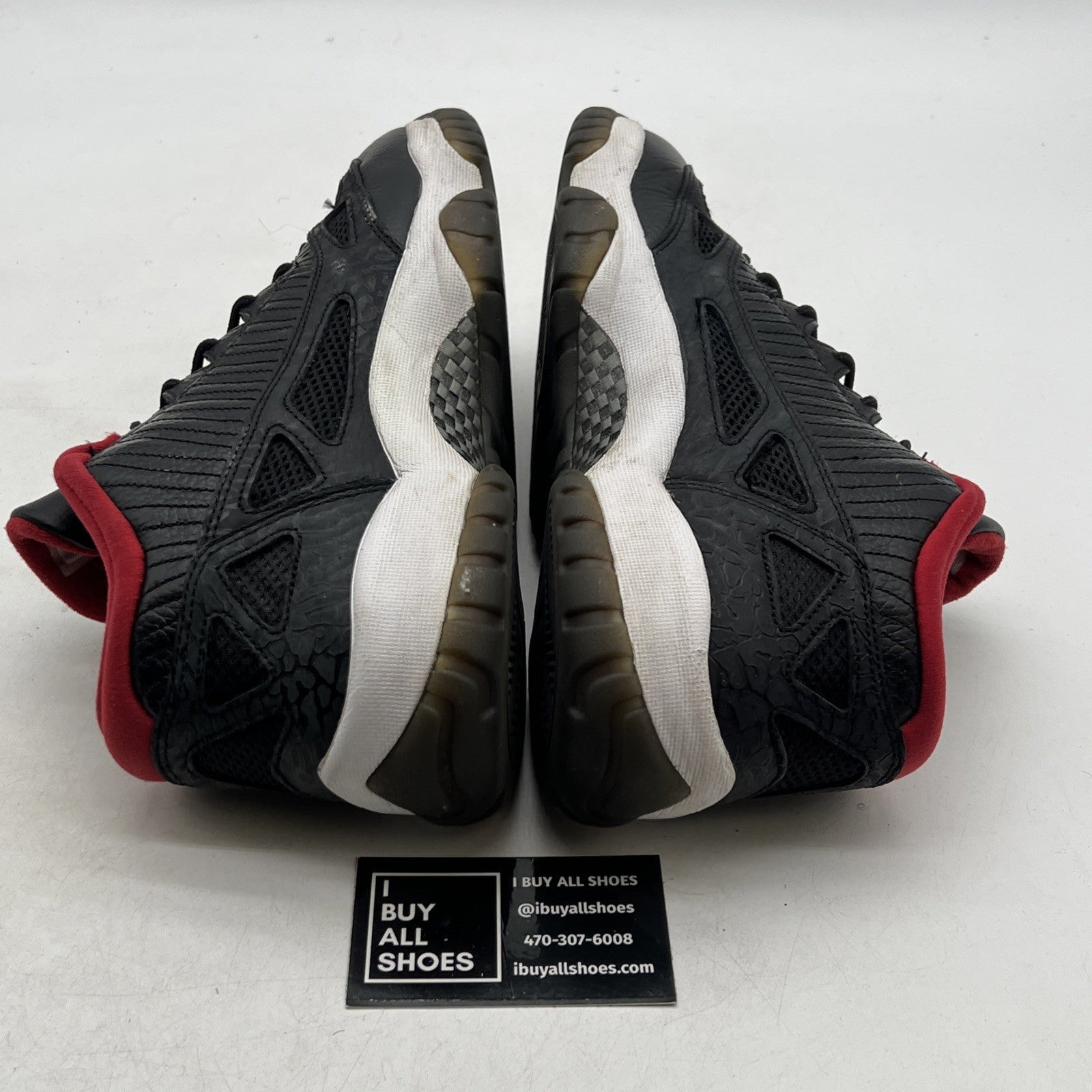 Size 9 - Air Jordan 11 Retro IE 2011 Low Black Charcoal Red (306008-001)