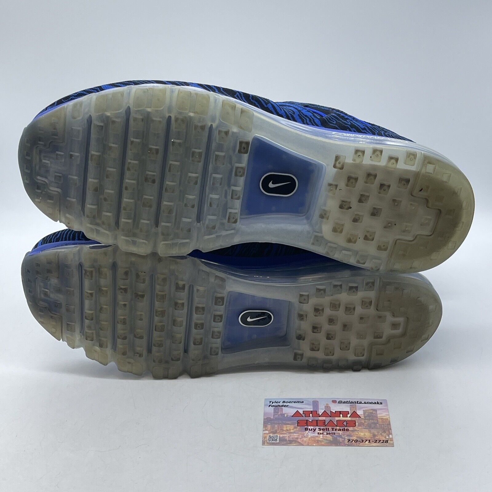 Size 11 - Nike Air Max 2016 Zebra Blue Black Suede Leather (818135-400)