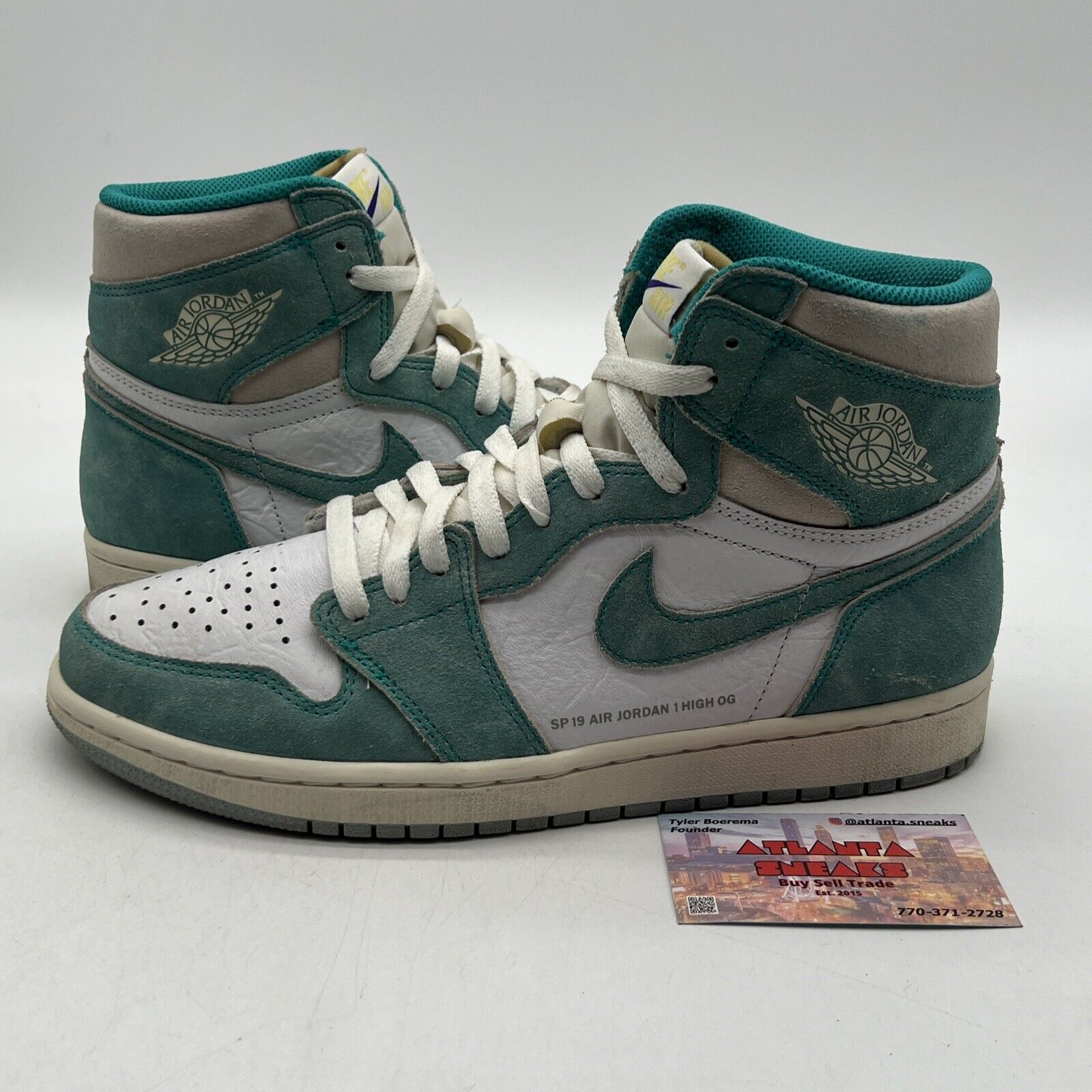 Size 9.5 - Jordan 1 Retro OG High Turbo Green White Leather (555088-311)