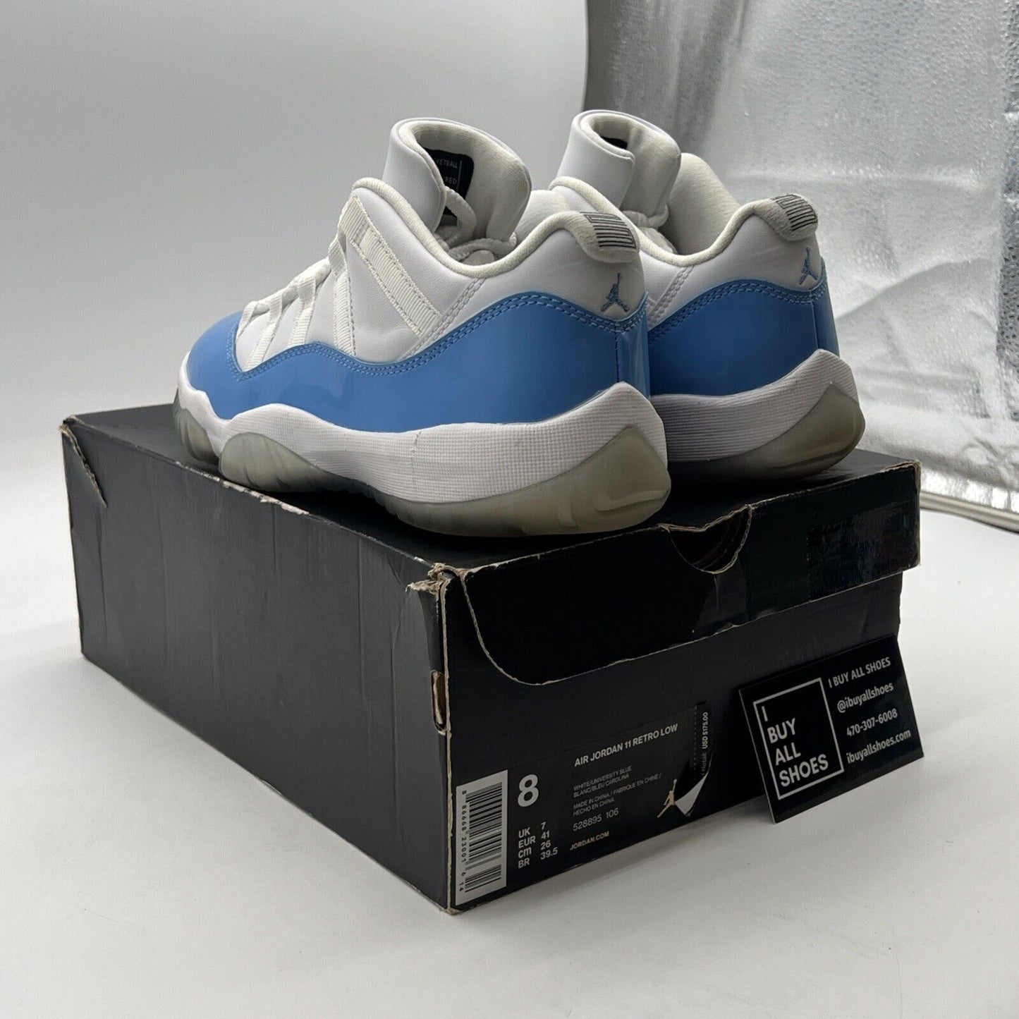 Size 8 - Air Jordan 11 Retro Low UNC 2017 (528895-106)