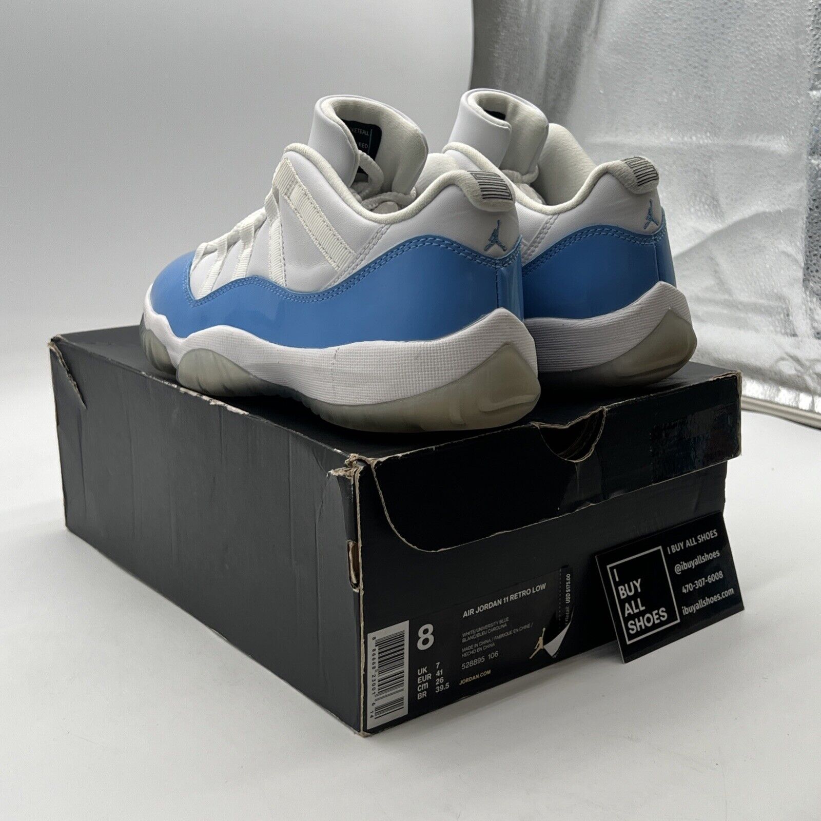 Size 8 - Air Jordan 11 Retro Low UNC 2017 (528895-106)