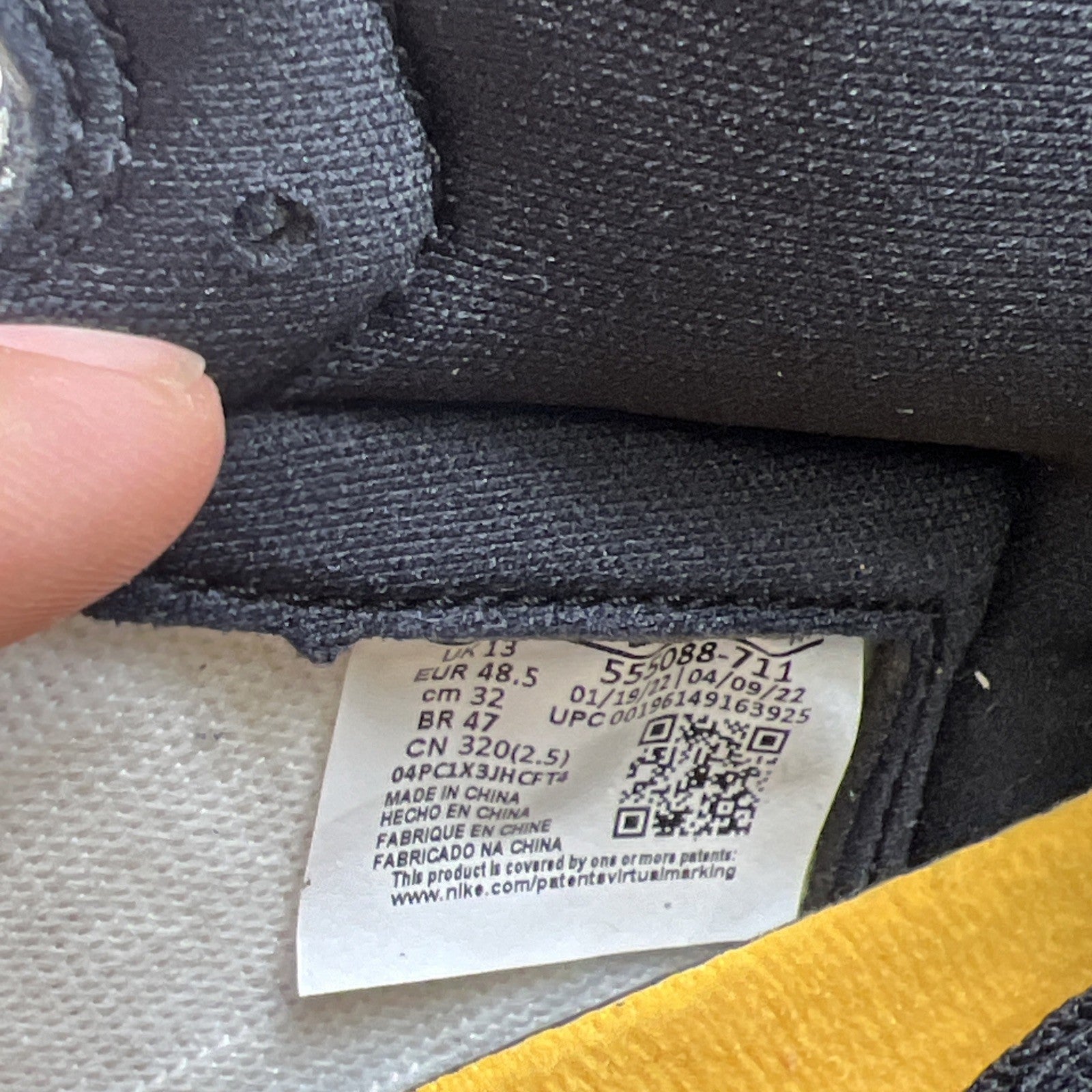 Size 14 - Air Jordan 1 Retro OG High Yellow Toe (555088-711)