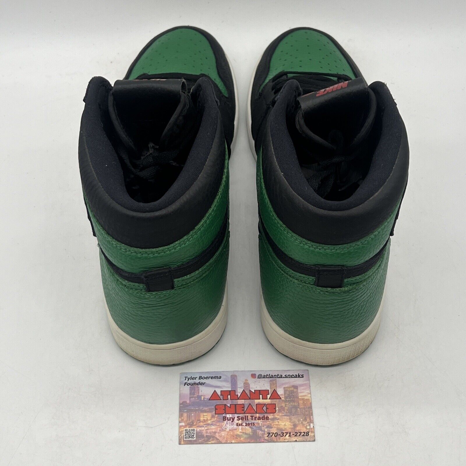 Size 13 - Jordan 1 Retro OG High Pine Green 2.0 Black Green Leather Red