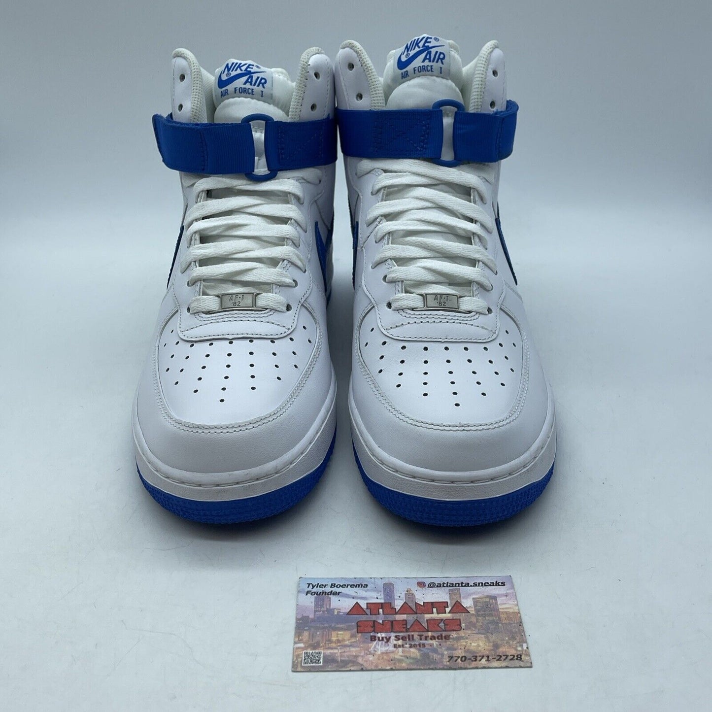 Size 9 - Nike Air Force 1 '07 High White Soar Blue Leather (315121-110)