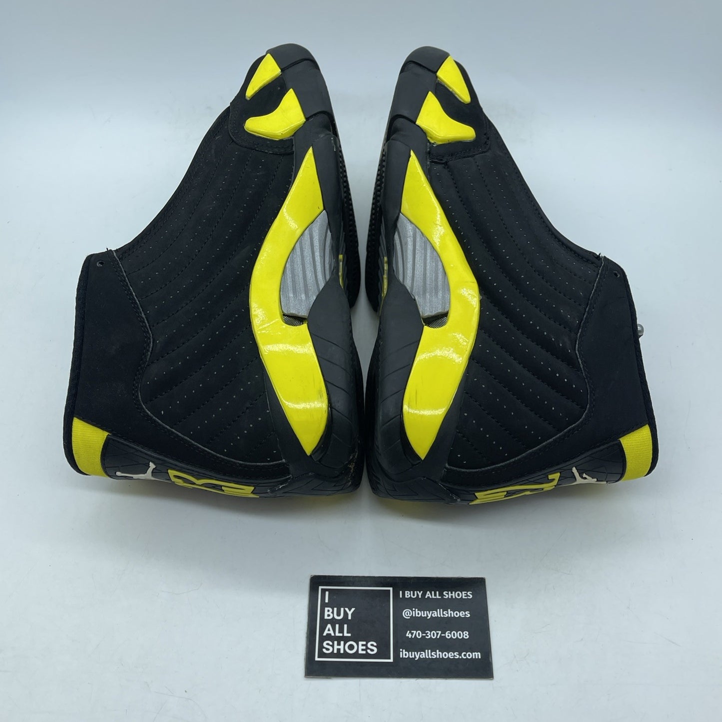 Size 9 - Air Jordan 14 Retro Thunder Black Yellow Suede (487471-070)