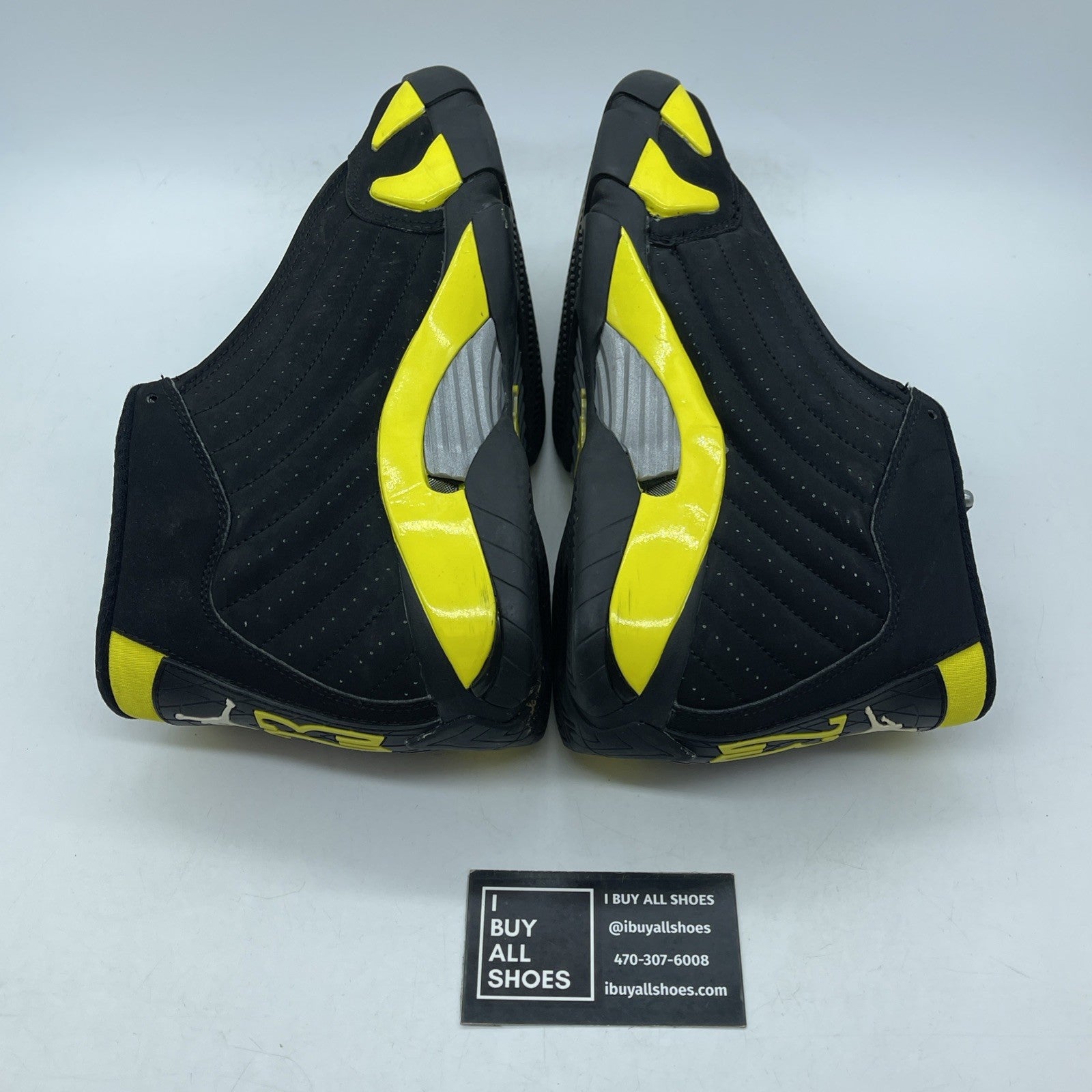 Size 9 - Air Jordan 14 Retro Thunder Black Yellow Suede (487471-070)