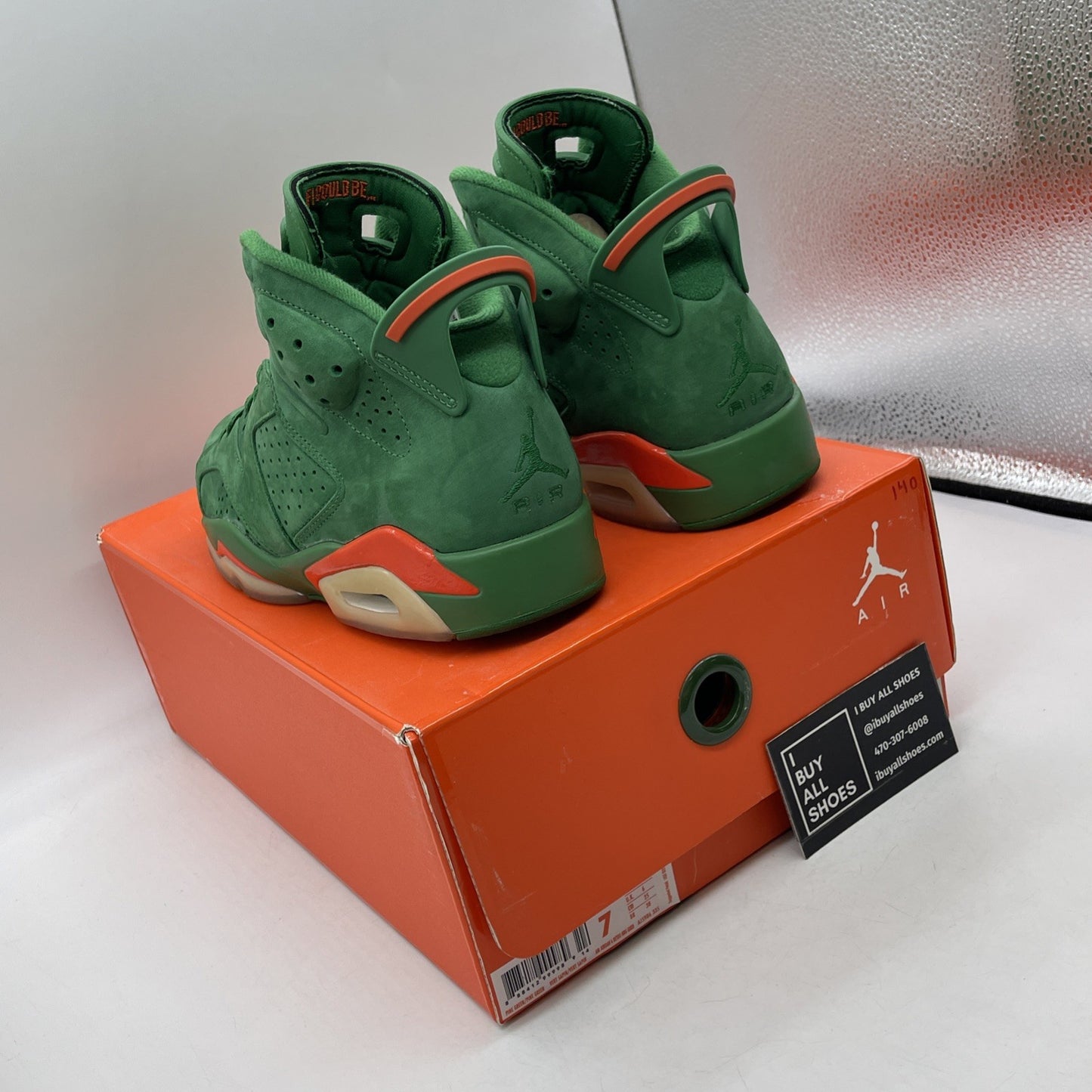 Size 7 - Air Jordan 6 Retro NRG Green Suede Gatorade (AJ5986-335)