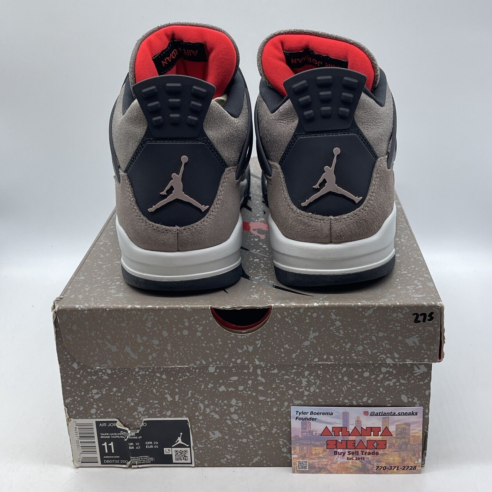 Size 11 - Jordan 4 Retro Mid Taupe Haze Brown Black Suede Leather (DB0732-200)