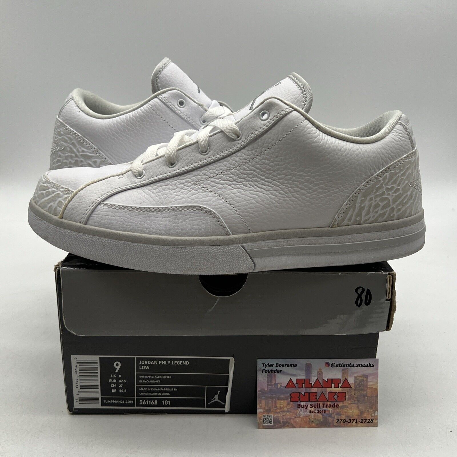 Size 9 - Jordan Phly Legend Low White Elephant (361168-101)