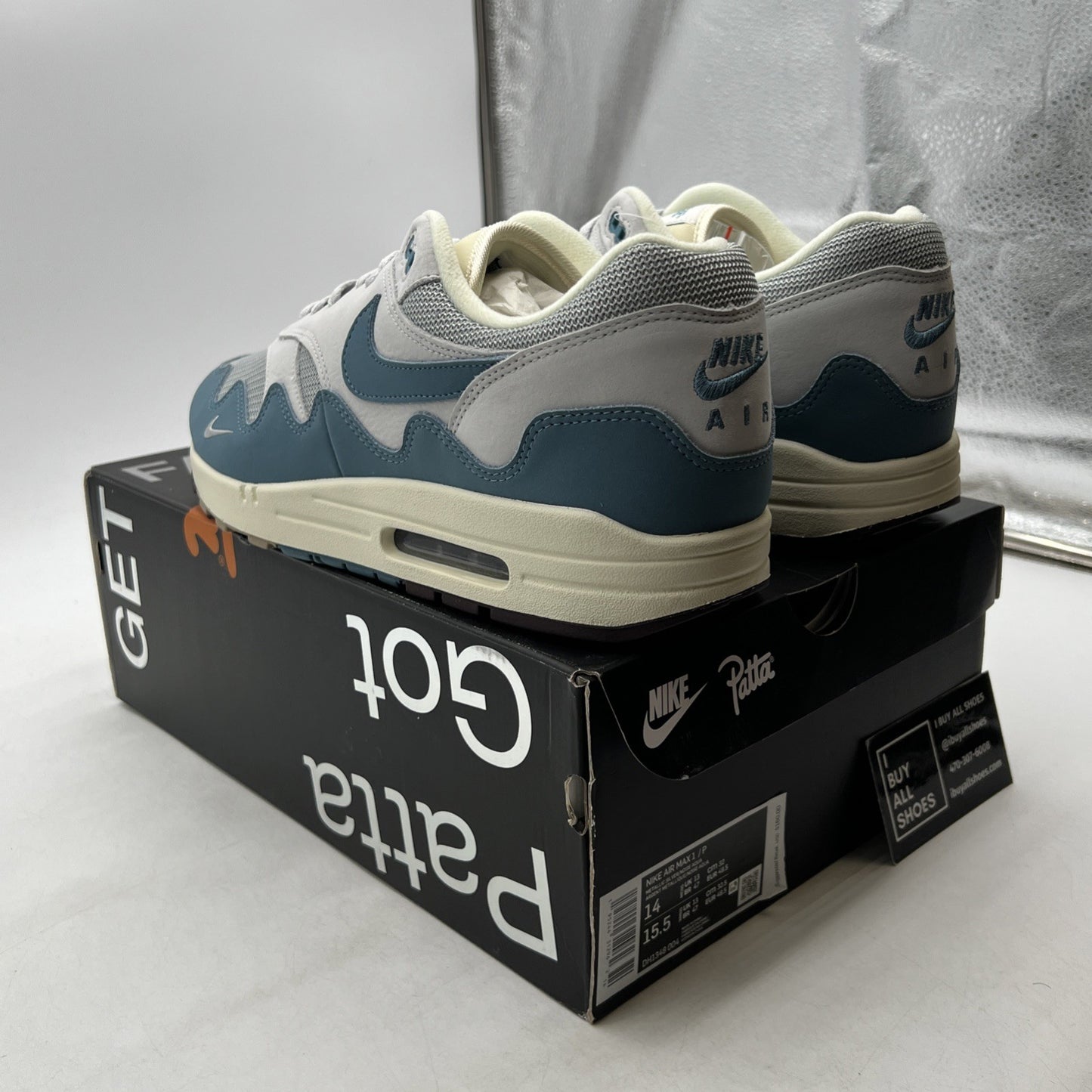 Size 14 - Nike Air Max 1 Patta Waves Noise Aqua (DH1348-004)