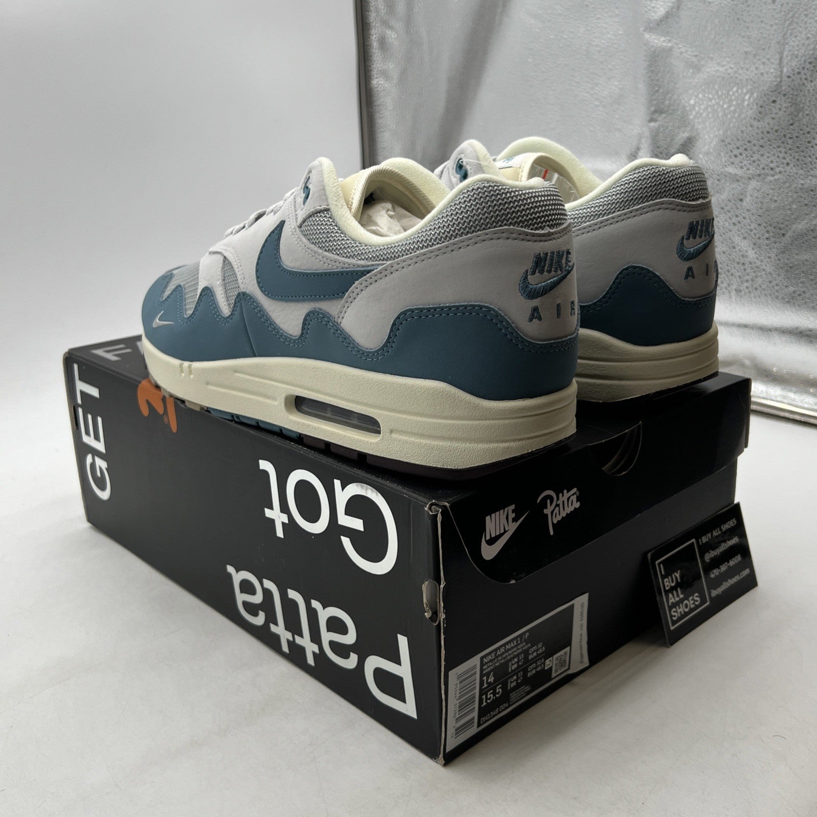 Size 14 - Nike Air Max 1 Patta Waves Noise Aqua (DH1348-004)
