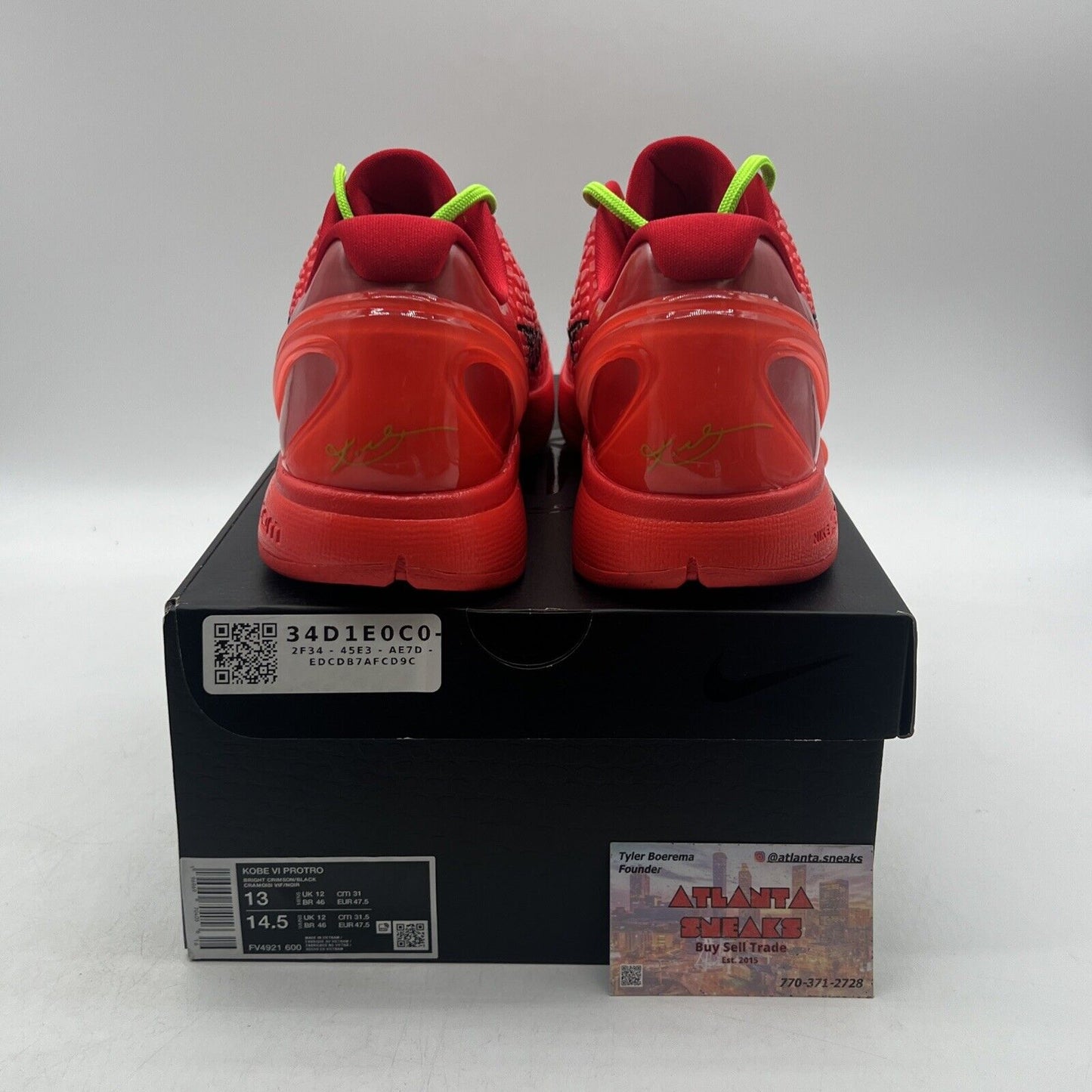 Size 13 - Nike Kobe 6 Protro Low Reverse Grinch (FV4921-600)