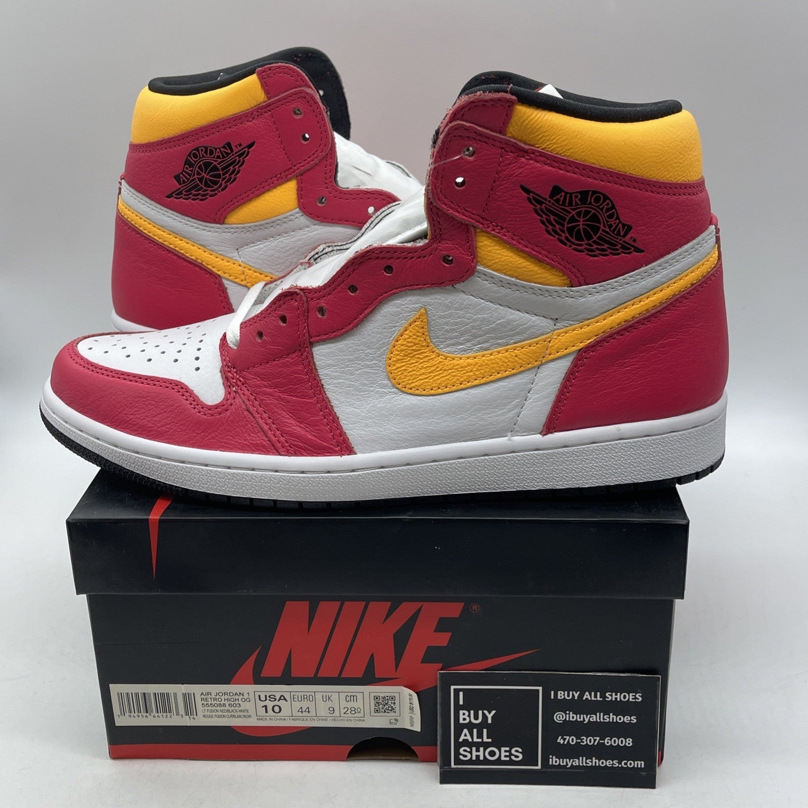 Size 10 - Air Jordan 1 Retro High OG Light Fusion Red 2021 (555088-603)