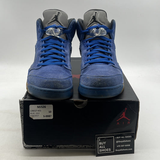 Size 10 - Air Jordan 5 Retro Blue Suede (136027-401)