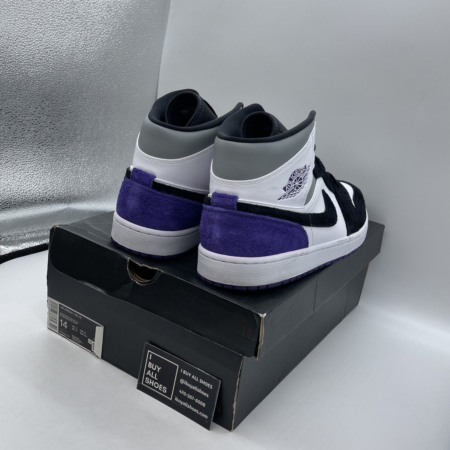 Size 14 - Air Jordan 1 SE Mid Varsity Purple (852542-105)