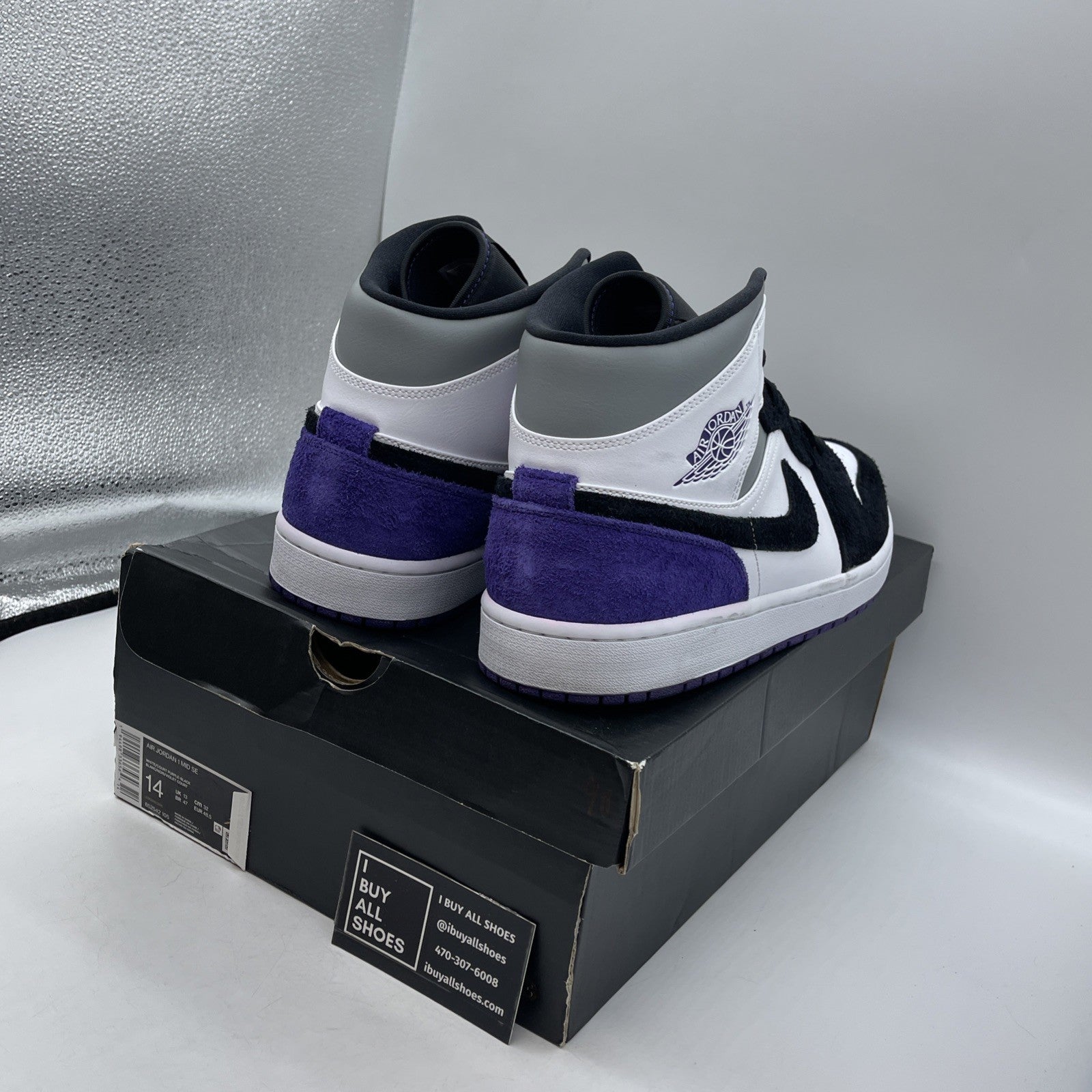 Size 14 - Air Jordan 1 SE Mid Varsity Purple (852542-105)