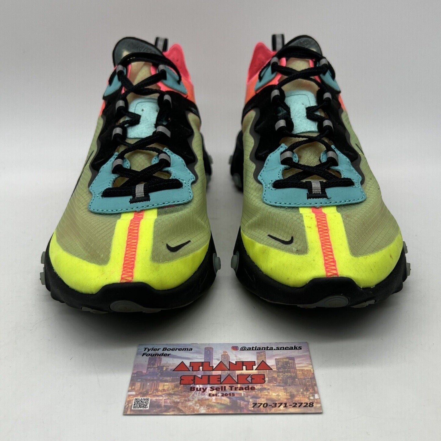 Size 10.5 - Nike React Element 87 Hyper Fusion Black Yellow Orange (AQ1090-700)