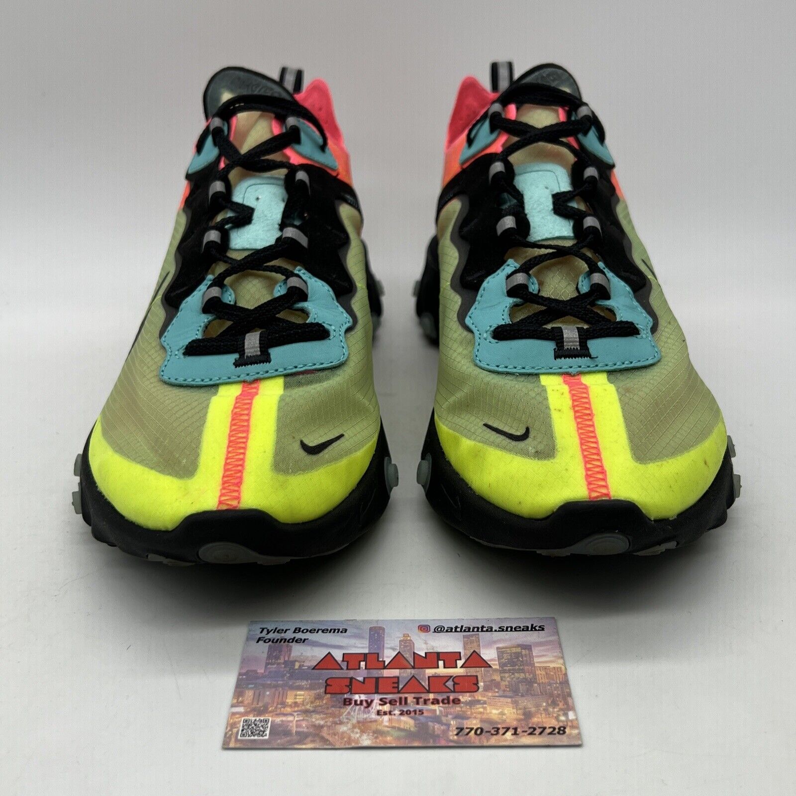 Size 10.5 - Nike React Element 87 Hyper Fusion Black Yellow Orange (AQ1090-700)
