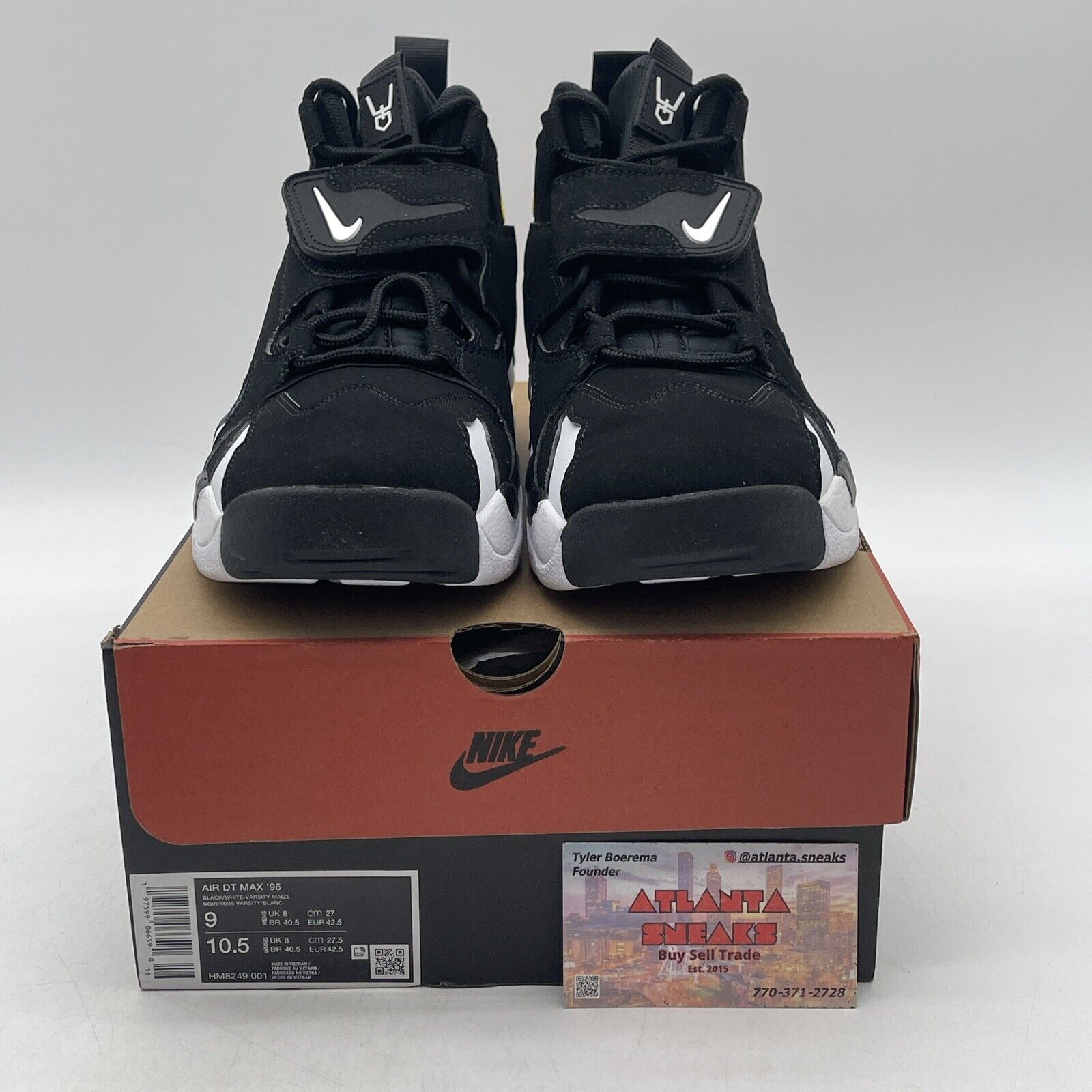 Size 9 -  Air Dt Max ‘96 Black White 2024 Yellow Suede Leather  (HM8249-001)