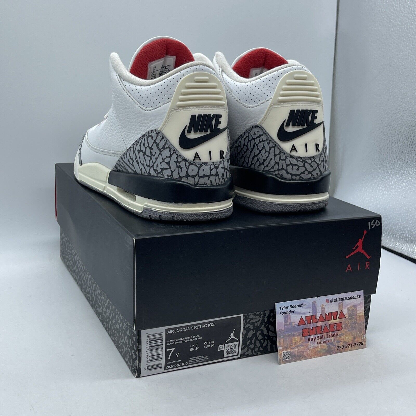 Size 7Y - Jordan 3 Retro Mid White Cement Reimagined Suede Leather (DM0967-100)