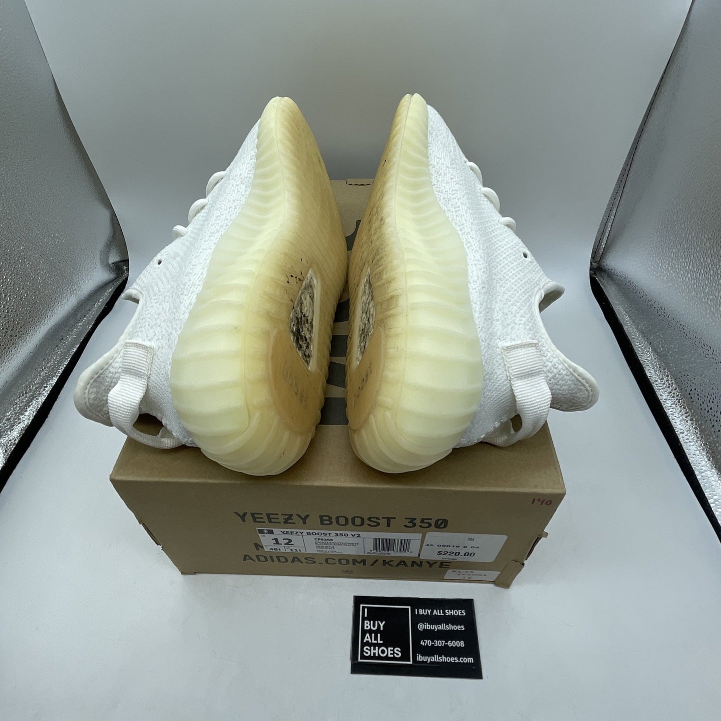 Size 12 - adidas Yeezy Boost 350 V2 Low Cream White Triple White (CP9366)