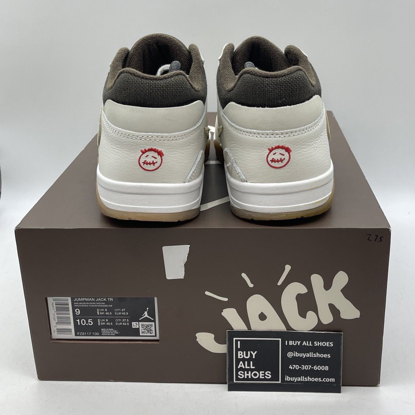 Size 9 - Travis Scott x Air Jordan Jordan Jumpman Jack TR Sail (FZ8117-100)