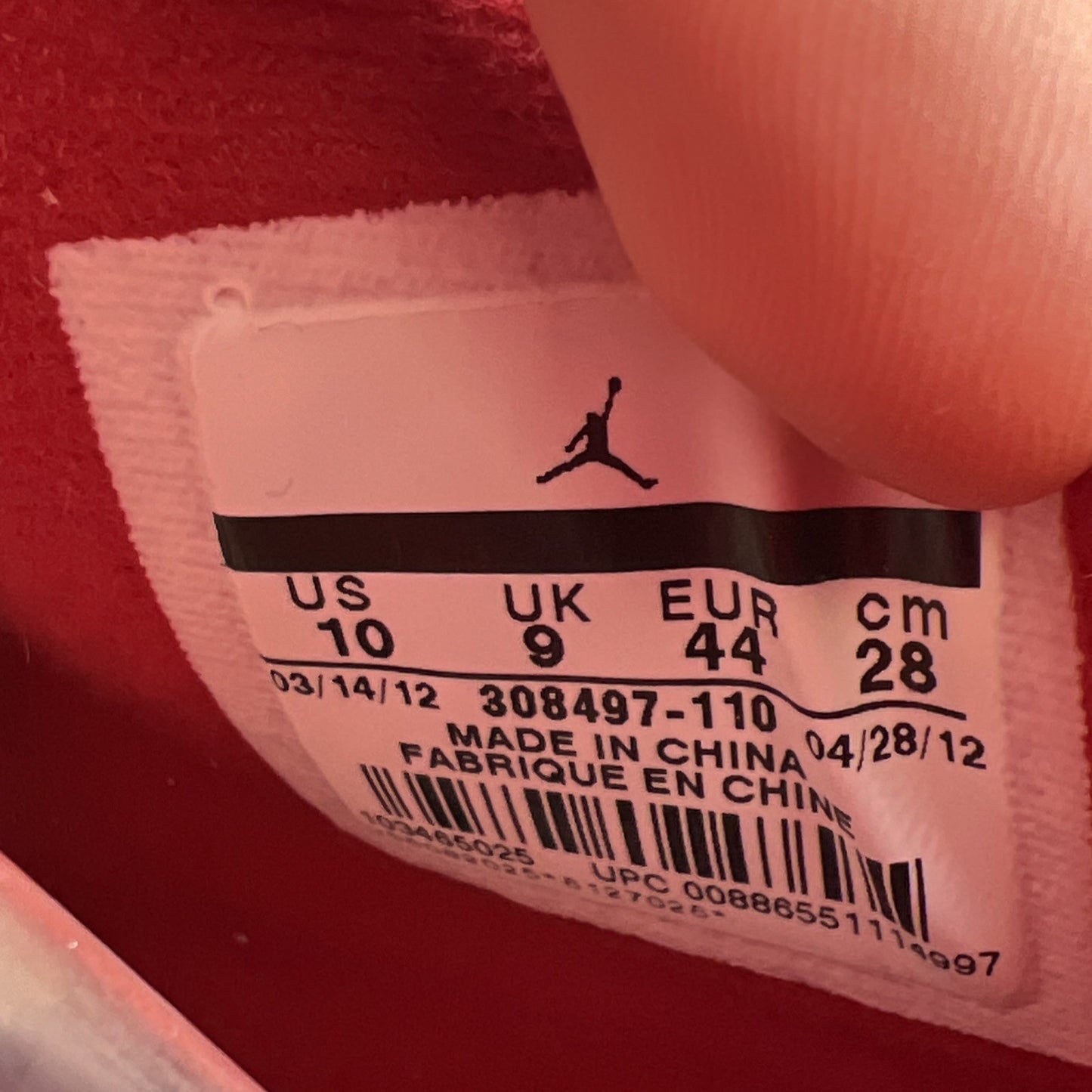 Size 10 - Air Jordan 4 Retro Fire Red 2012 (308497-110)
