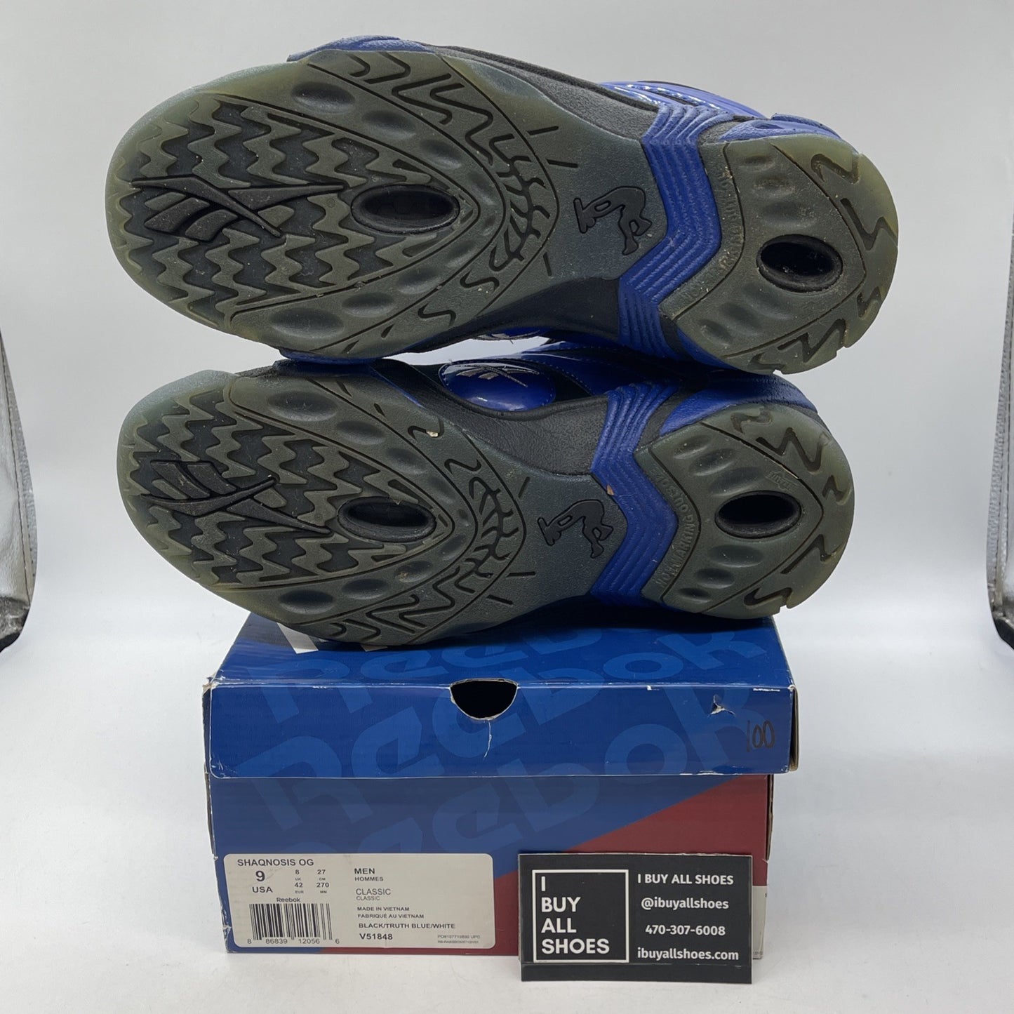 Size 9 - Reebok Shaqnosis Og Orlando Magic Blue Black Silver Suede (V51848)