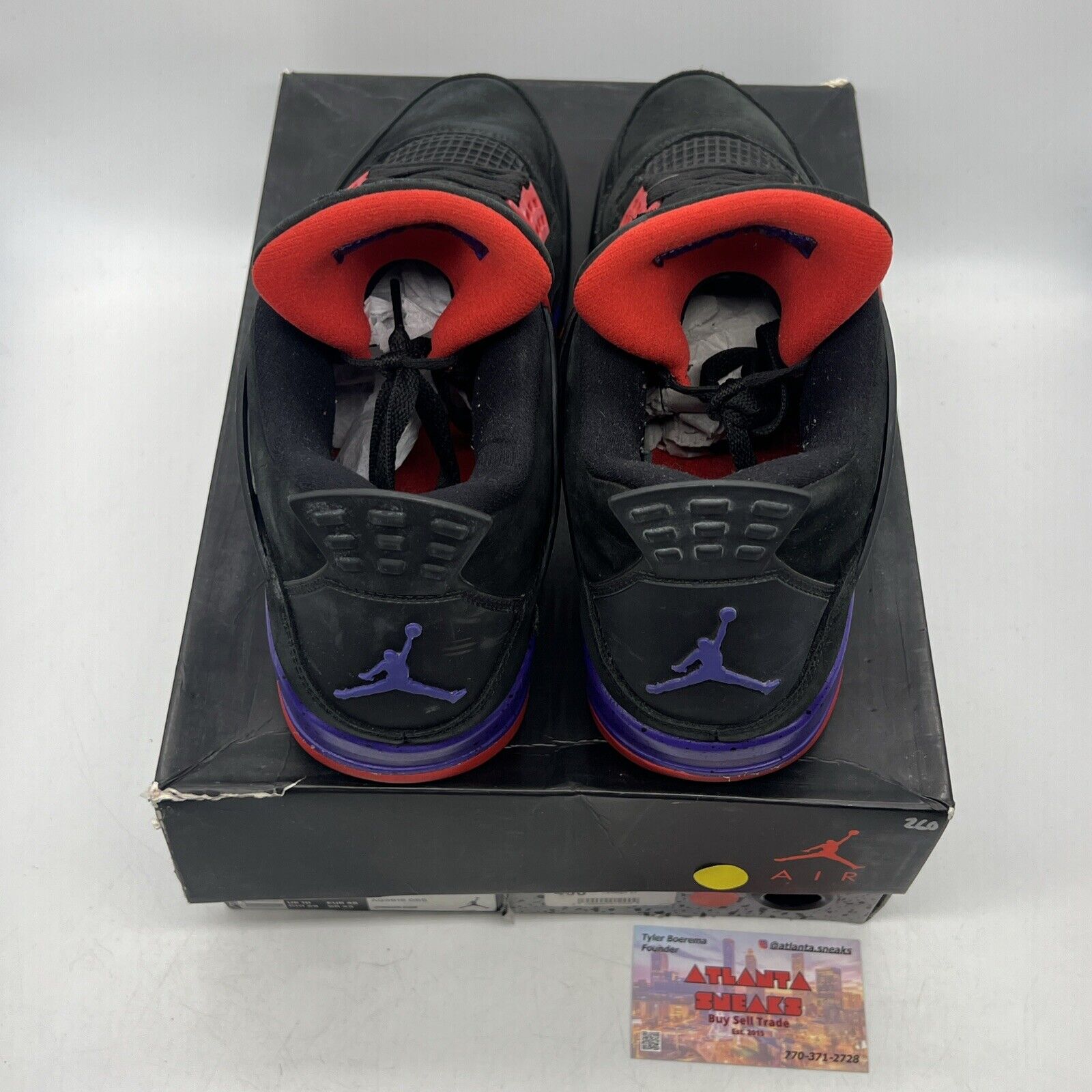 Size 11 - Jordan 4 Retro NRG Raptors 2018 Red Purple Black Suede (AQ3816-065)