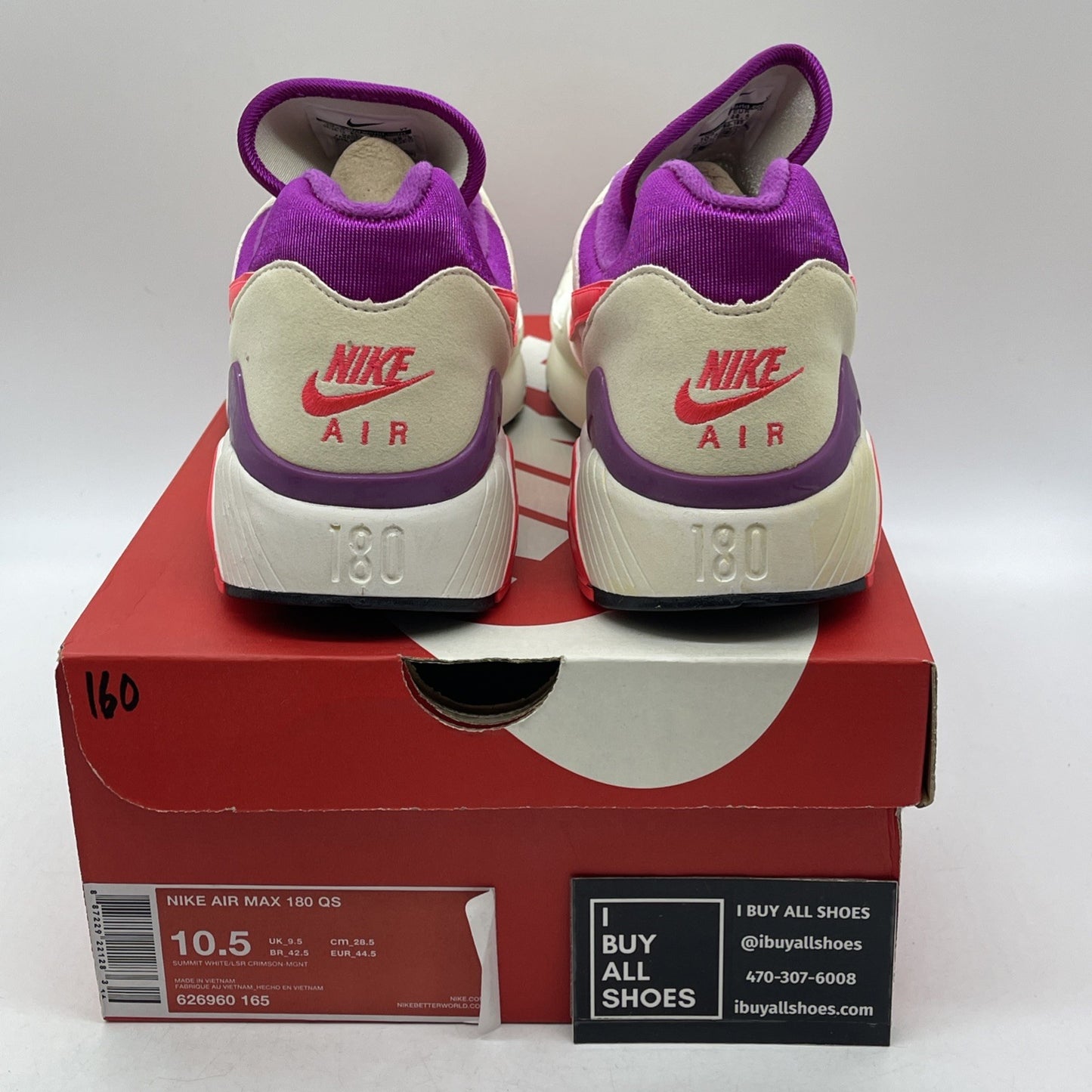 Size 10.5 - Nike Air Max 180 QS Laser Crimson (626960-165)