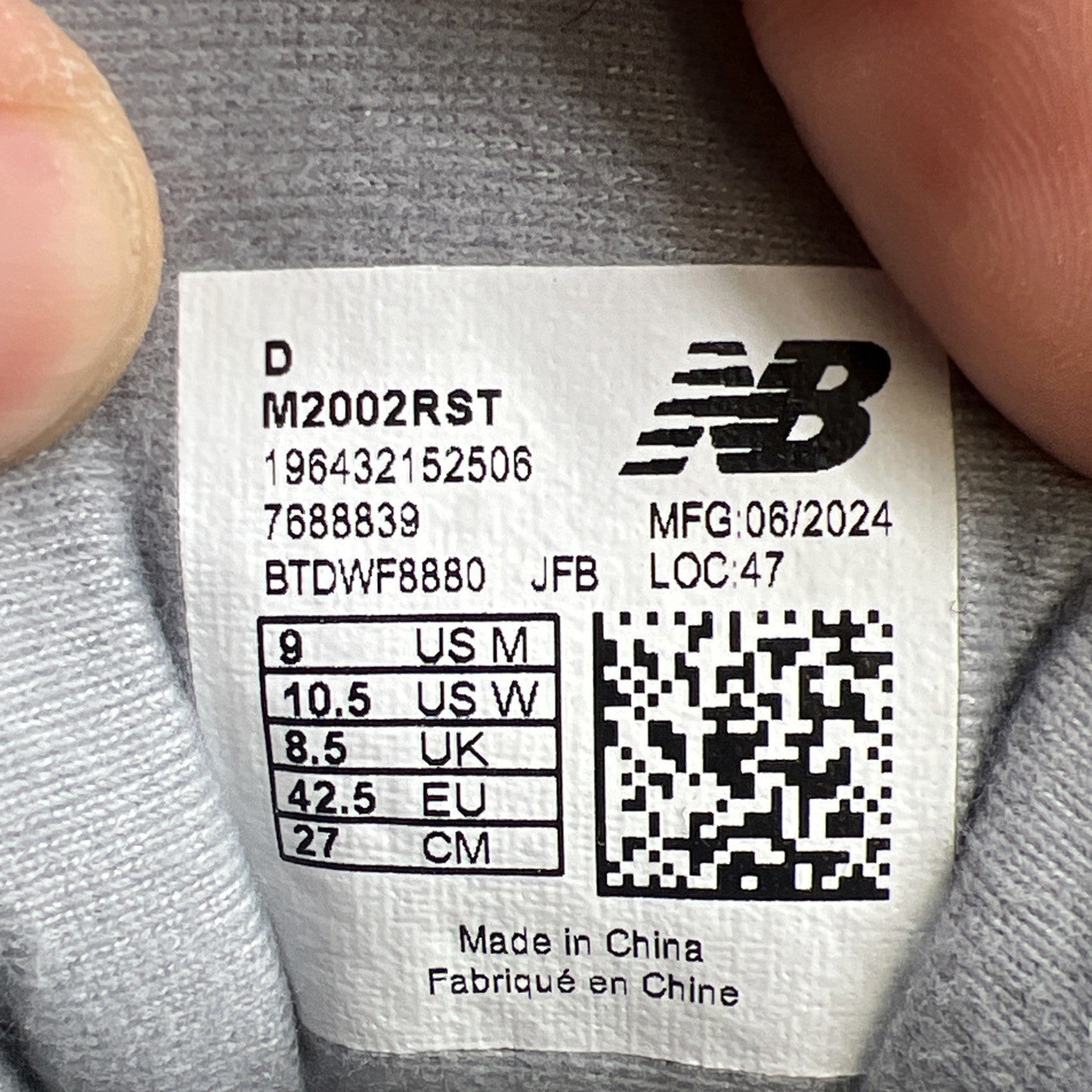 Size 9 - New Balance 2002R Steel Orca (M2002RST)