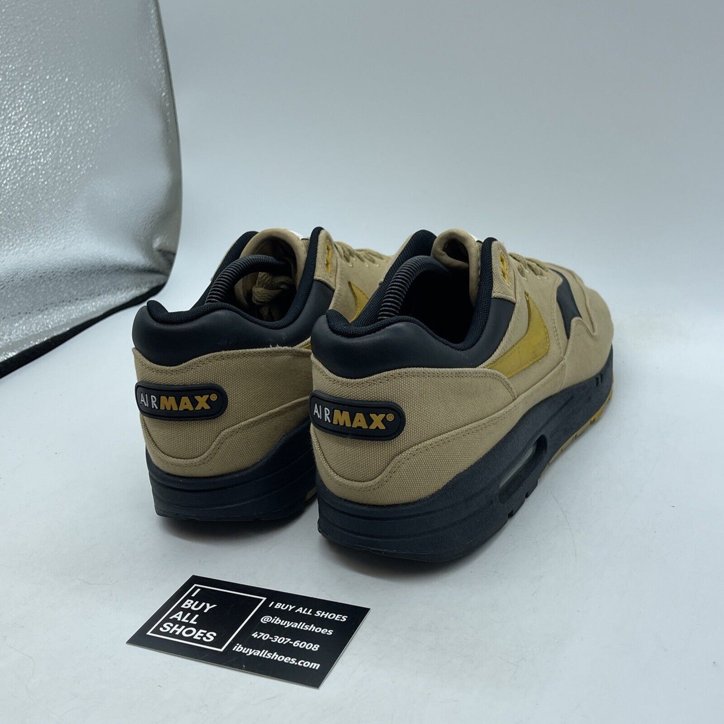 Size 11.5 - Nike Air Max 1 Premium Elemental Gold Brown Suede (875844-700)