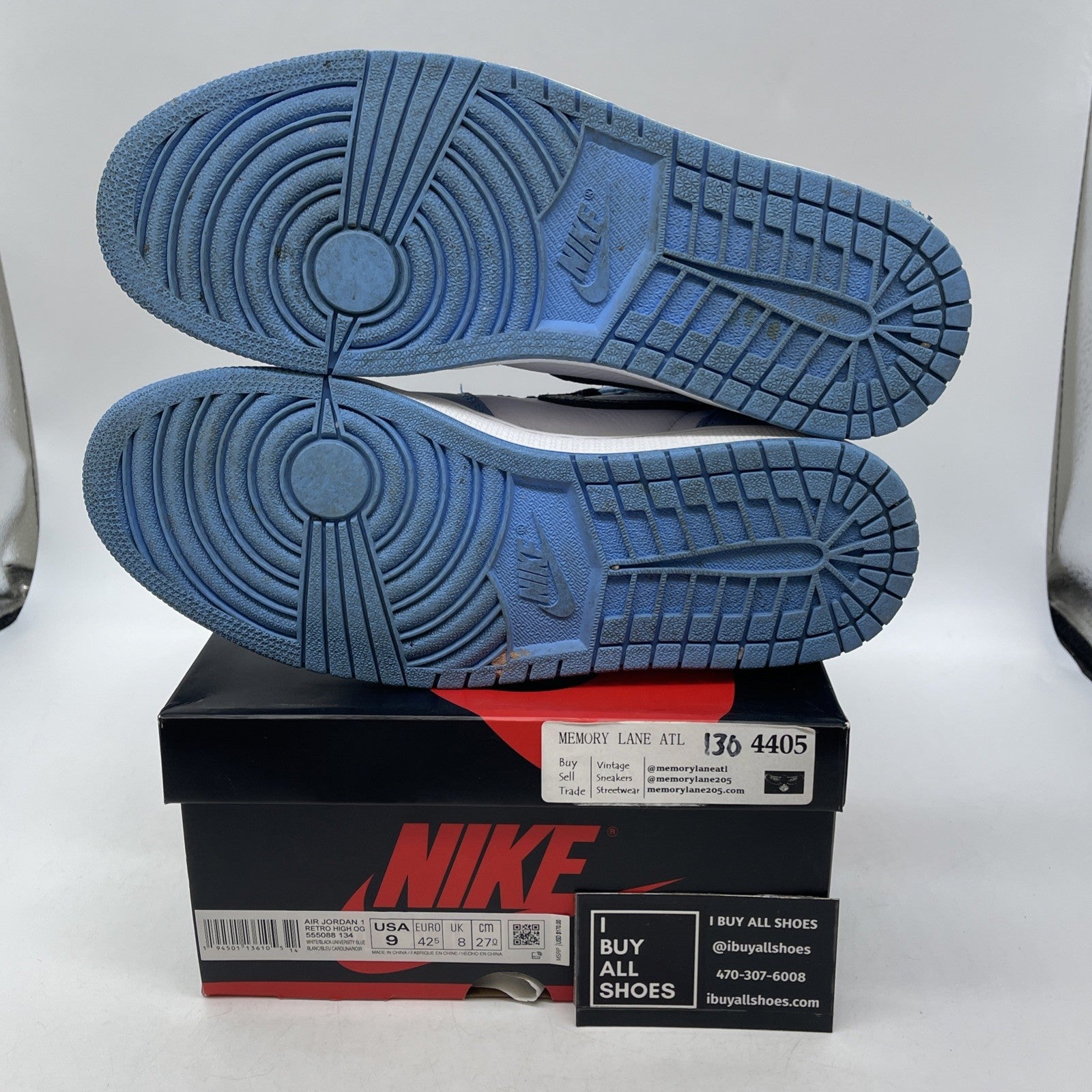 Size 9 - Air Jordan 1 Retro OG High University Blue (555088-134)