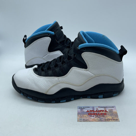 Size 10 - Air Jordan 10 Retro 2014 Powder Blue Black White Leather (310805-106)