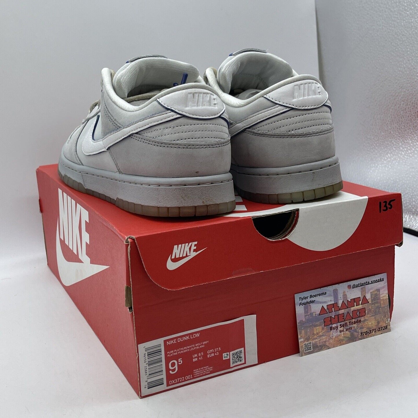 Size 9.5 - Nike Dunk Low Wolf Grey Pure Platinum White Blue Suede (DX3722-001)