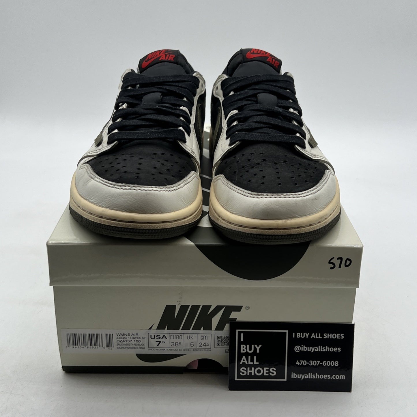 Size 7.5 - Air Jordan 1 Retro OG x Travis Scott Low Olive W (DZ4137-106)