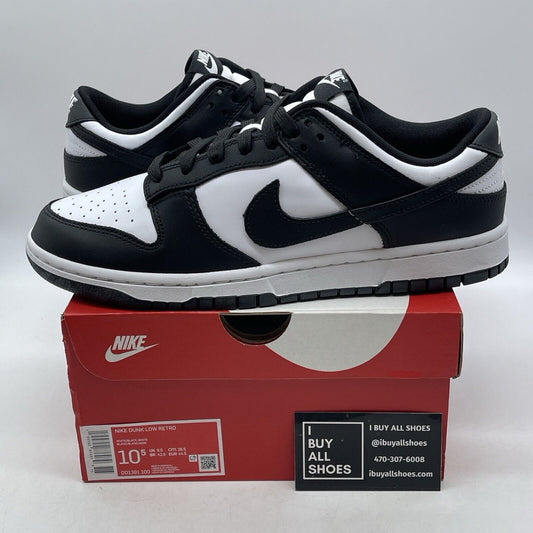 Size 10.5 - Nike Dunk Low Black White Suede Leather. ((DD1391-100)
