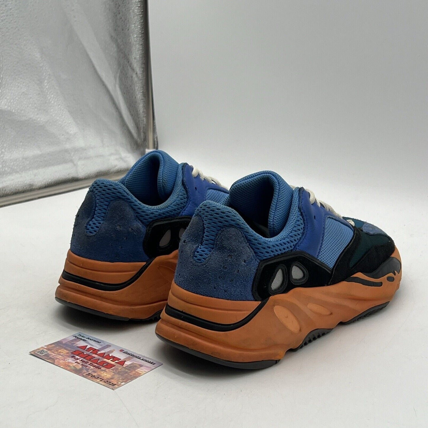 Size 9.5 - adidas Yeezy Boost 700 Bright Blue Black Orange Suede  (GZ0541)