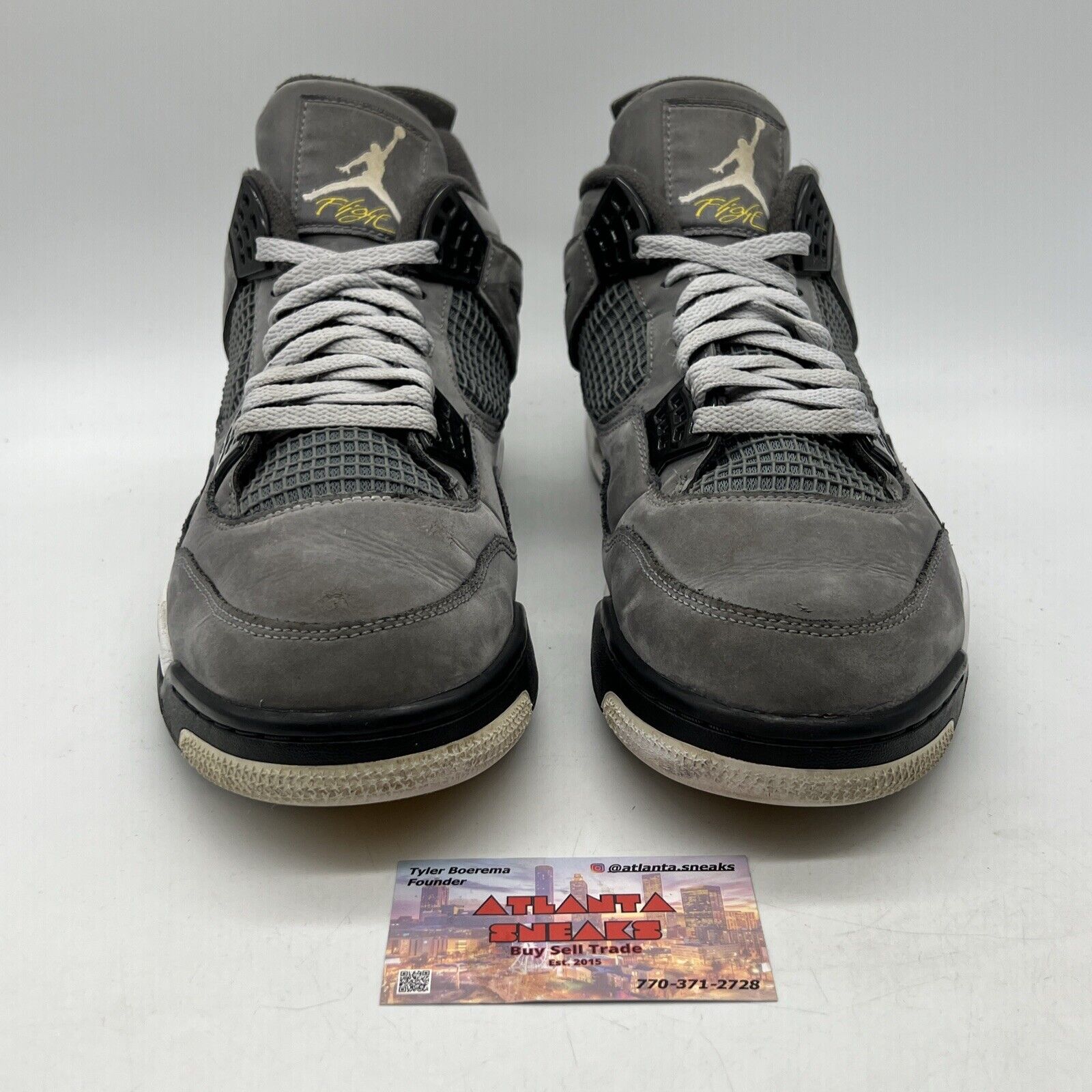 Size 13 - Jordan 4 Retro Low Cool Grey White Black Suede (308497-007)