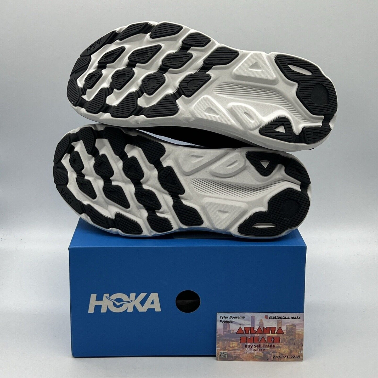 Size 8.5 - Hoka One One Clifton 9 Black White W Brand New Og All DS Sneakers