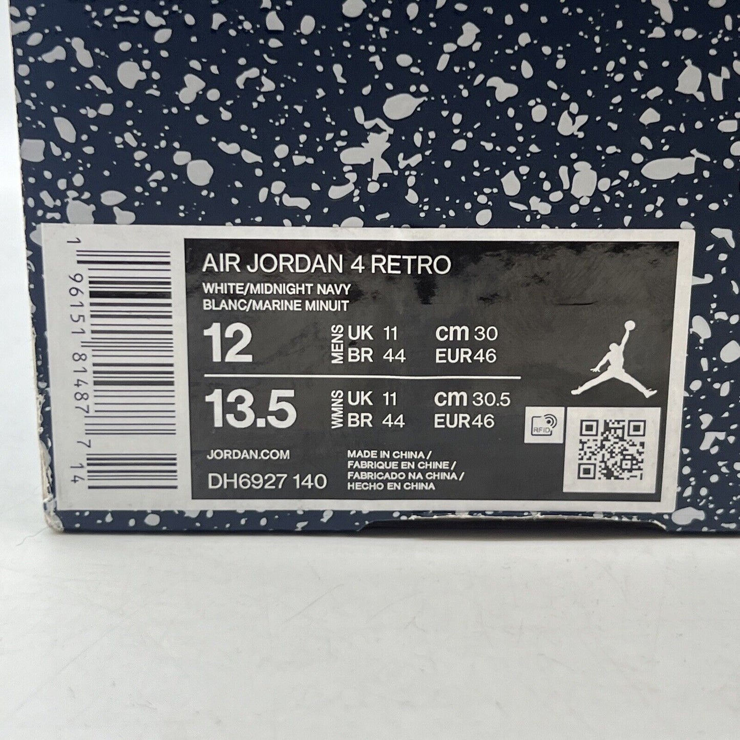 Size 12 - Jordan 4 Retro Mid Midnight Navy White Leather (DH6927-140)