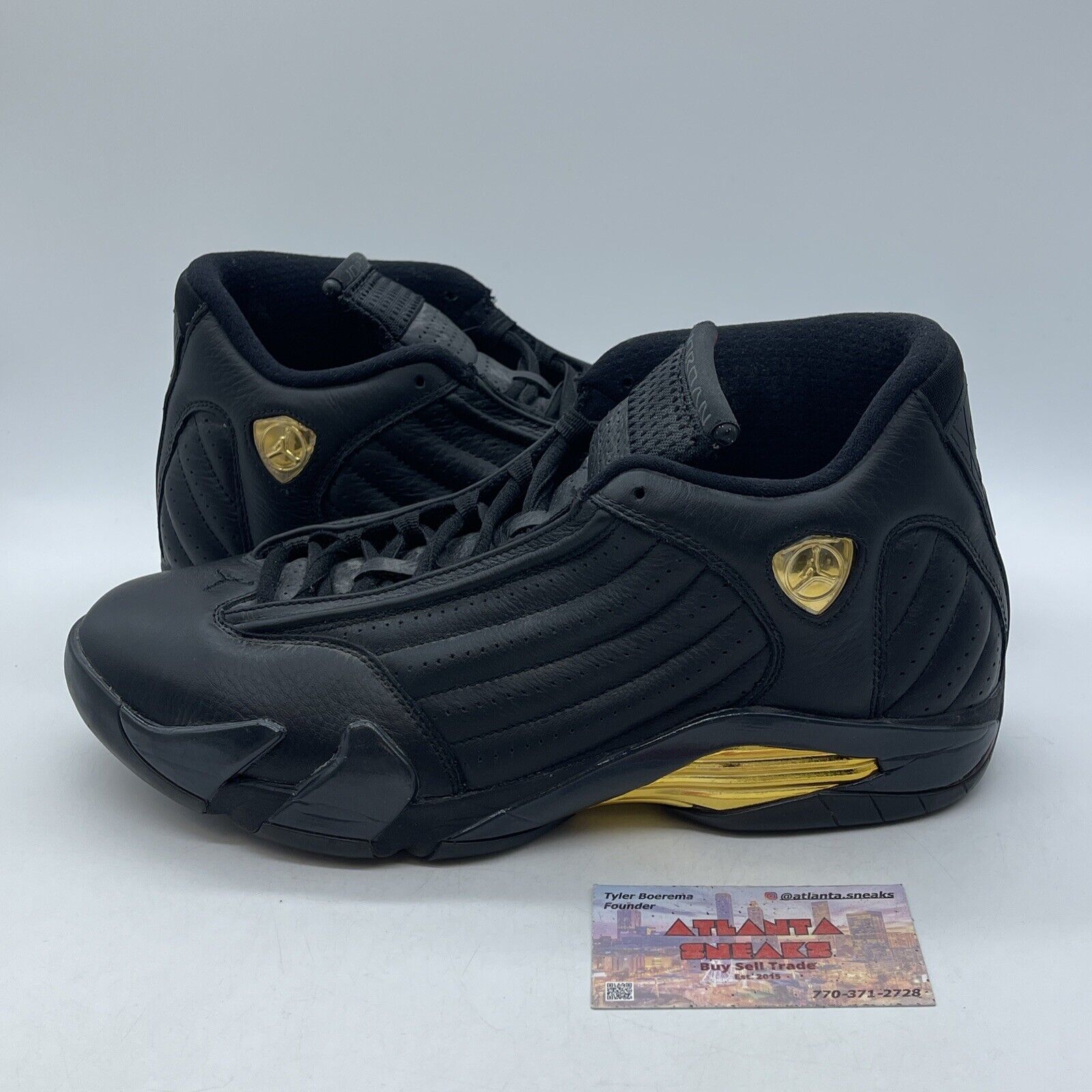 Size 11 - Air Jordan 14 Retro Defining Moments Gold Black Suede (487471-022)