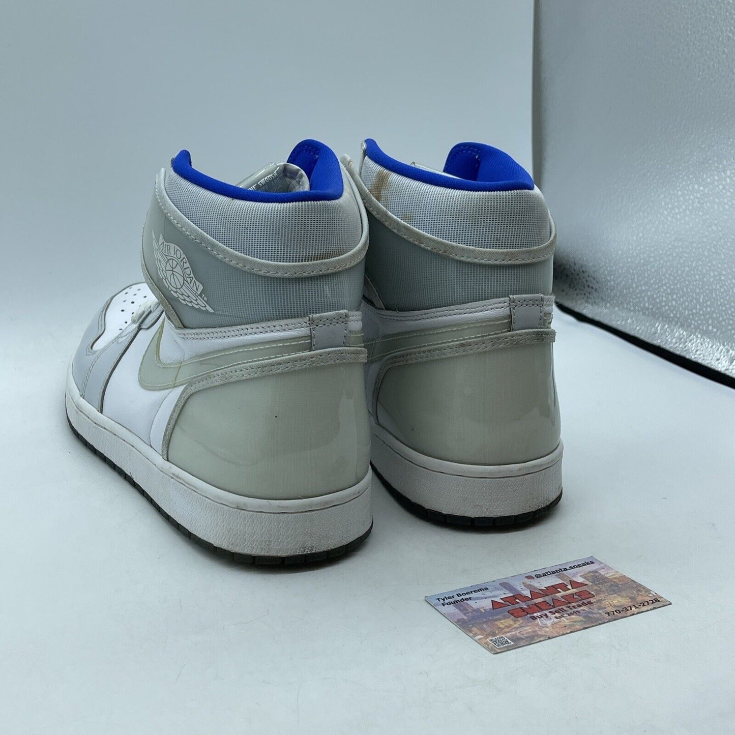 Size 13 - Air Jordan 1 Zoom High Racer Blue Grey White Leather (CK6637-104)