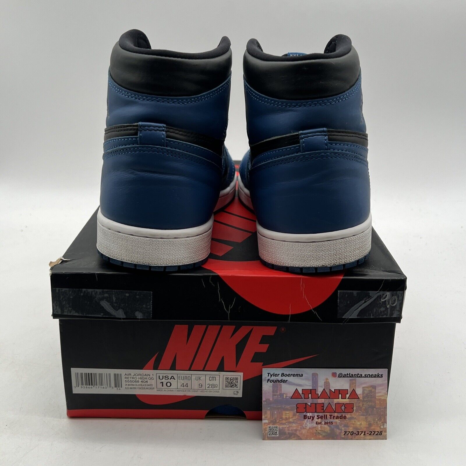 Size 10 - Jordan 1 Retro OG High Dark Marina Blue (555088-404)